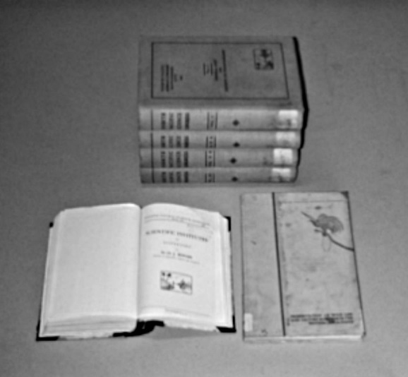 Records of the Fourth Pacific Science Congress - Java 1929 existing in the old Department Library,  (now under the Unit Penelitian Bioteknologi Perkebunan, Bogor) (Top) Four volumes of the Proceedings, (Front left) Excursion Guide (35 Chapters), (Front right) Preservation of Wild Life and Nature Reserves in the Netherlands Indies by K. W. Dammerman.