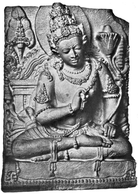 A relief of Tjandi Prambanan (Shiva) (With, Karl, Java - Brahmanische, Buddhistische und Eigenleige Architektur und Plastk auf Java, Filkwang Verlagg. M. B. H. Haben 1.W. 1920)