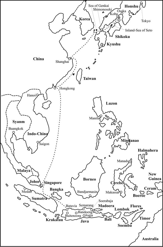 Jalan laut dari Kobe ke Batavia (dari buku asli edisi tahun 1931)