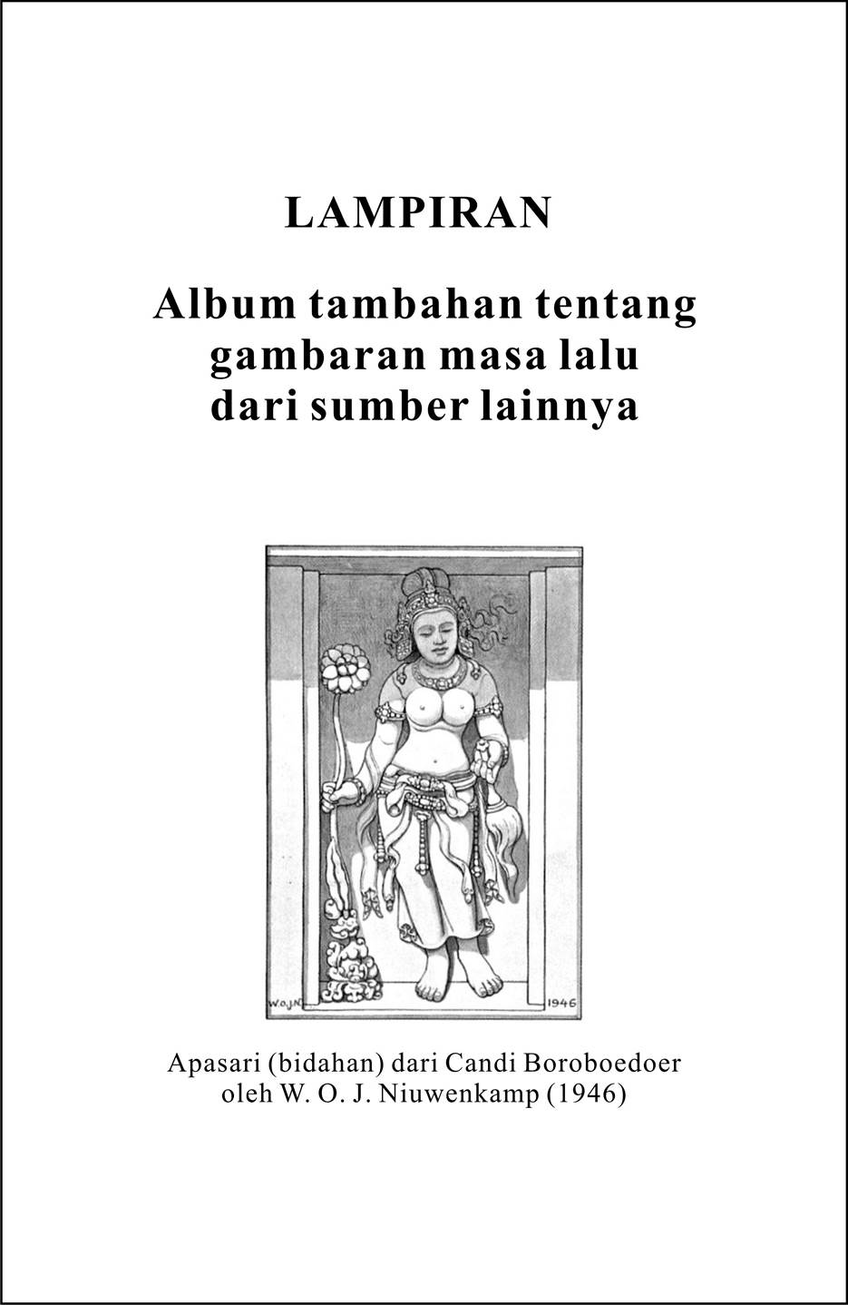 Sampul bagiaan - Lampiran album tambaahan tentang gambiran masa lalu dari sumber lainnya. Illustrasi Apasari dari Carpenter, Bruce W., W. O. J.Nieuwenkamp, First European artist in Bali, PeriPlus Editions (HK) Ltd, Singapore 1997