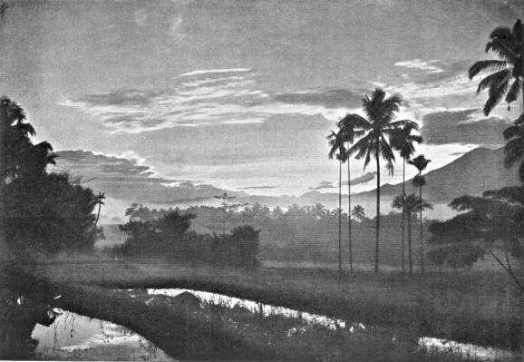 Pemandangan matahari terbit di Preanger. Vries, J. J. De (ed.), Jaarboek van Batavia en omstreken 1927, Kolff, Batavia 1927.